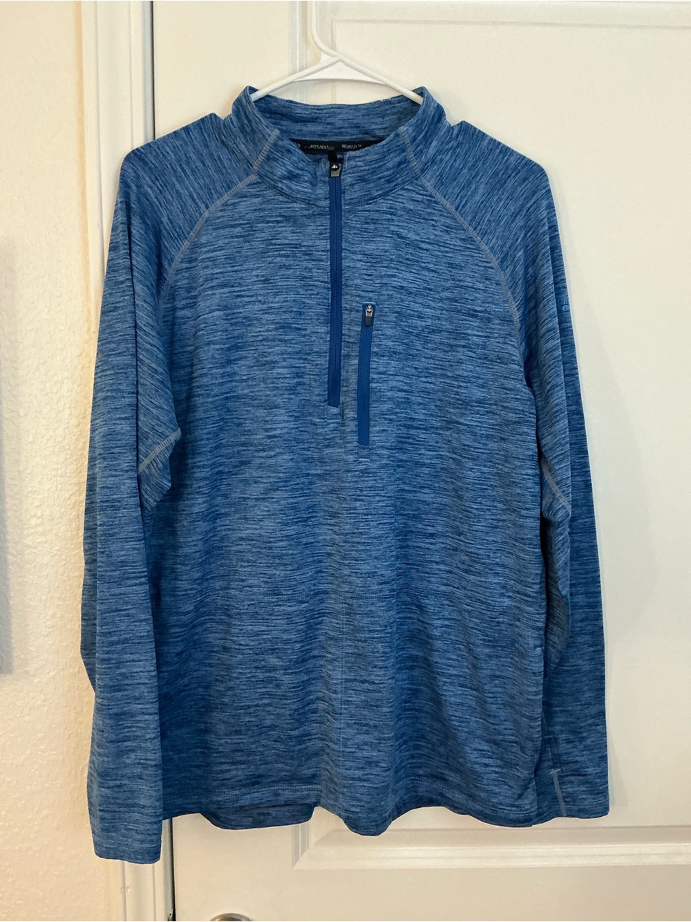 🔥 World Wide Sportsman Blue Space Dye Performance Quarter Zip Pullover Men M